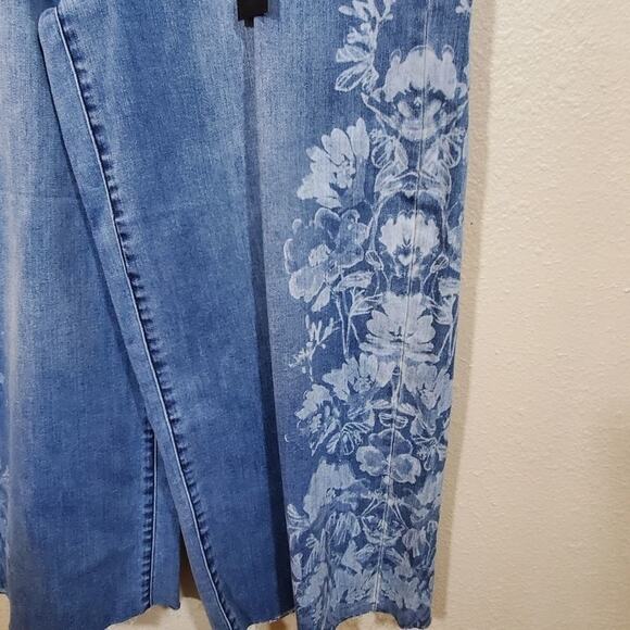 Liverpool Alison crop floral boho wide leg Melbourne light wash jeans size 31 Ne - Picture 6 of 9